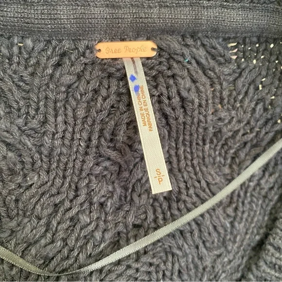 Free People Montana Cable Cardi Cardigan Varsity Button Down Sweater | Small - Picture 9 of 10